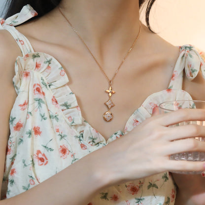 [Spark]STAR AND SUN DIAMOND PINK GOLD NECKLACE