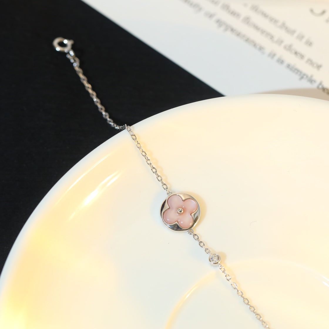 [Spark]SUN MOTIF PINK MOP SILVER BRACELET