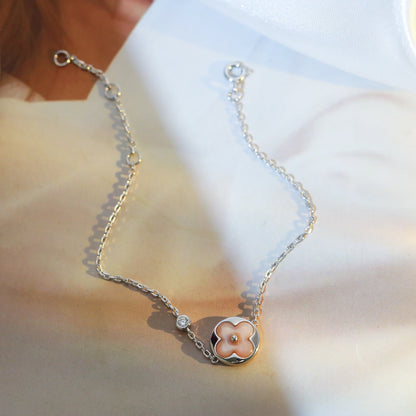 [Spark]SUN MOTIF PINK MOP SILVER BRACELET