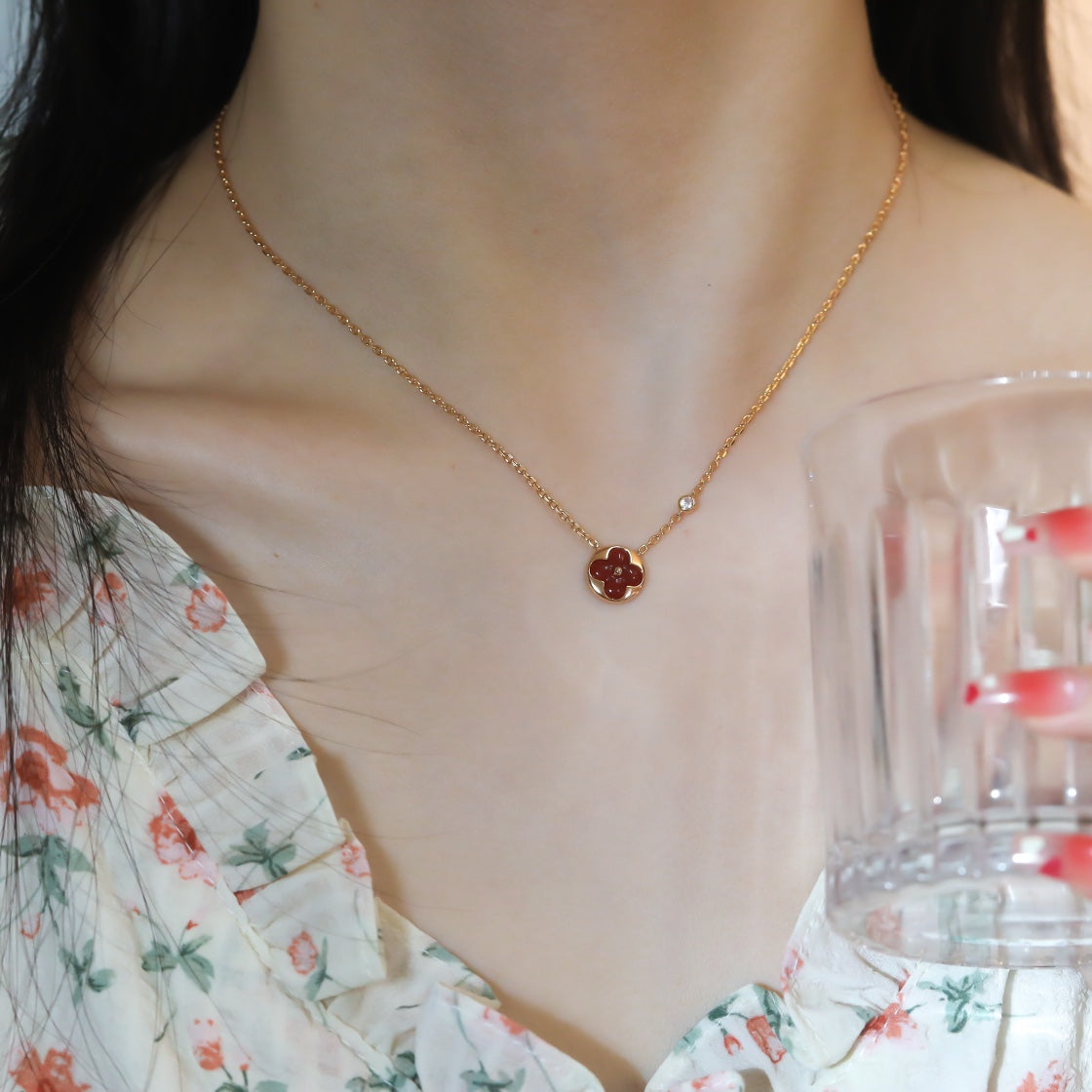 [Spark]SUN PEDANT PINK GOLD 1 DIAMOND NECKLACE