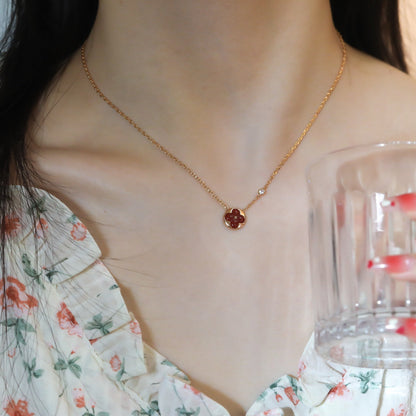 [Spark]SUN PEDANT PINK GOLD 1 DIAMOND NECKLACE