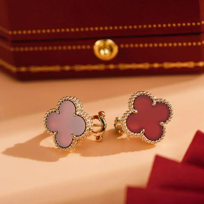 [Spark]CLOVER MEDIUM 1 MOTIFS CARNELIAN  EARRINGS