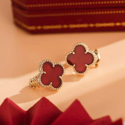 [Spark]CLOVER MEDIUM 1 MOTIFS CARNELIAN  EARRINGS