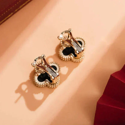 [Spark]CLOVER MEDIUM 1 MOTIFS  ONYX STUD EARRINGS