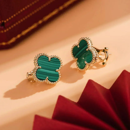 [Spark]CLOVER MEDIUM 1 MOTIFS MALACHITE  EARRINGS