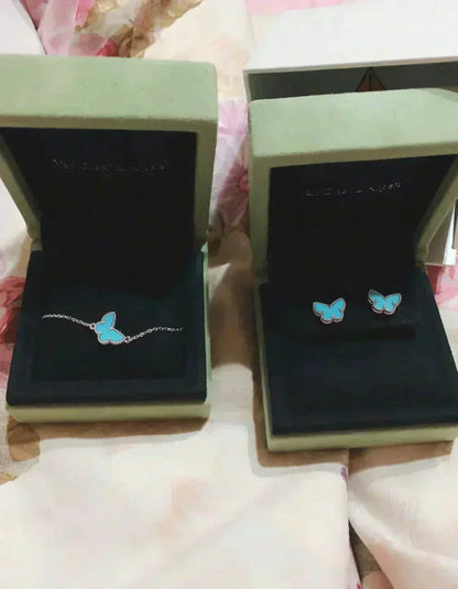 [Spark]BUTTERFLY TURQUOISE EARRINGS SILVER