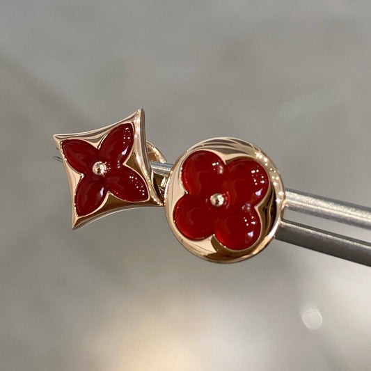 [Spark]STAR AND SUN PINK GOLD CARNELIAN STUD EARRINGS