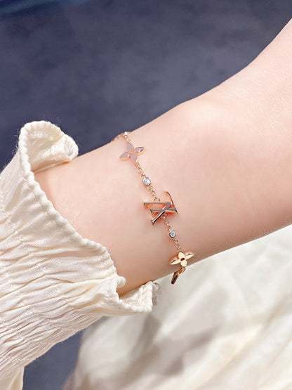 [Spark]STAR AND SUN 7 MOTIFS GOLD BRACELET
