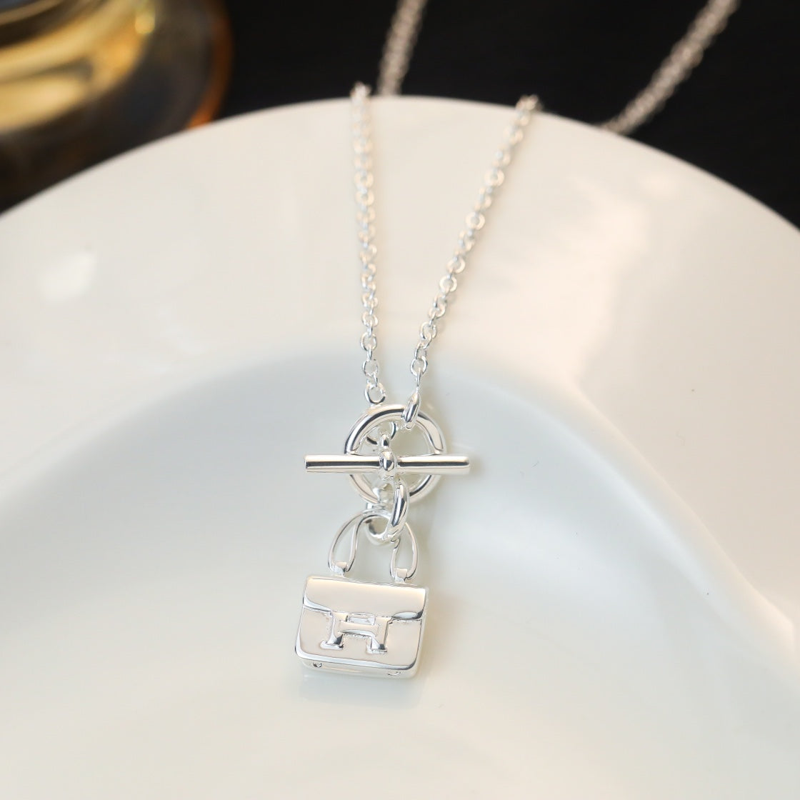[Spark]POP H PEDANT SILVER NECKLACE