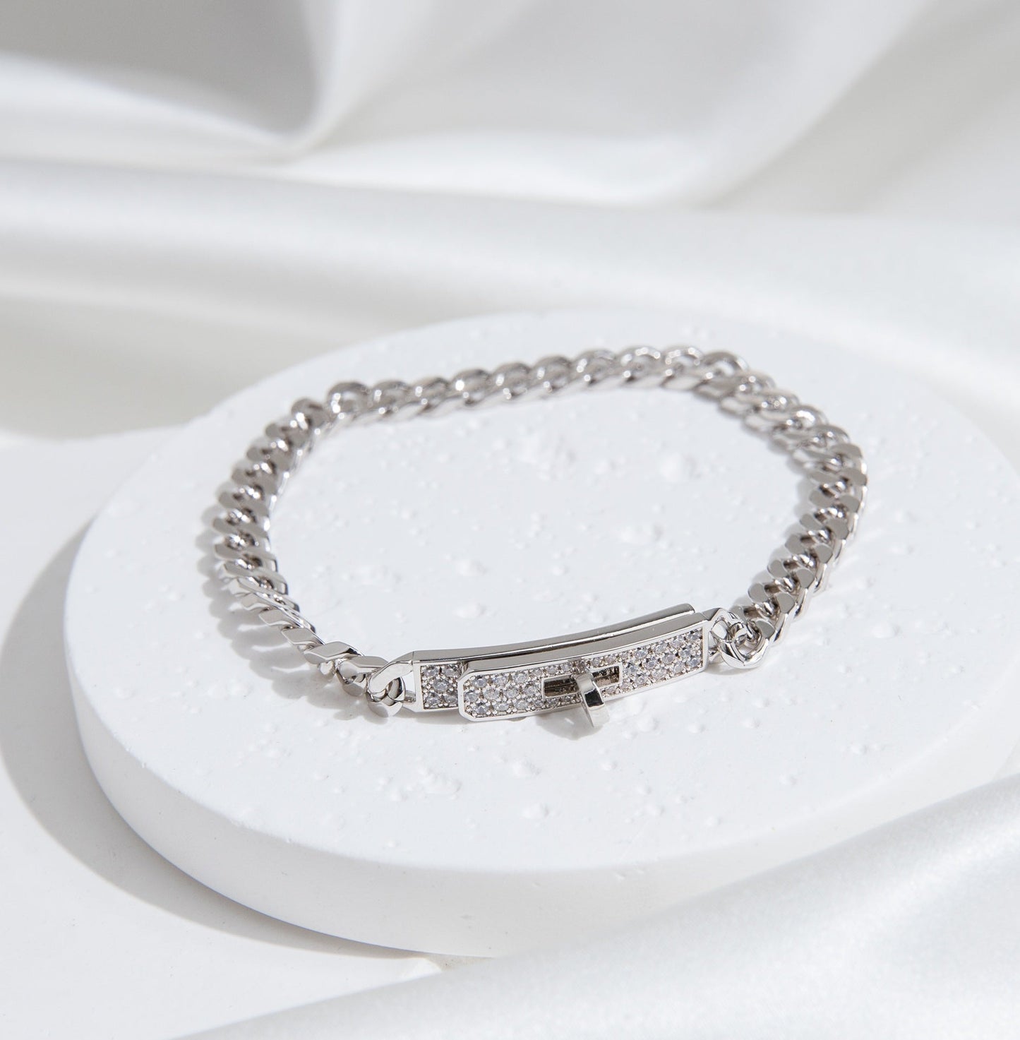 [Spark]KELLY CHAIN SILVER DIAMOND BRACELET