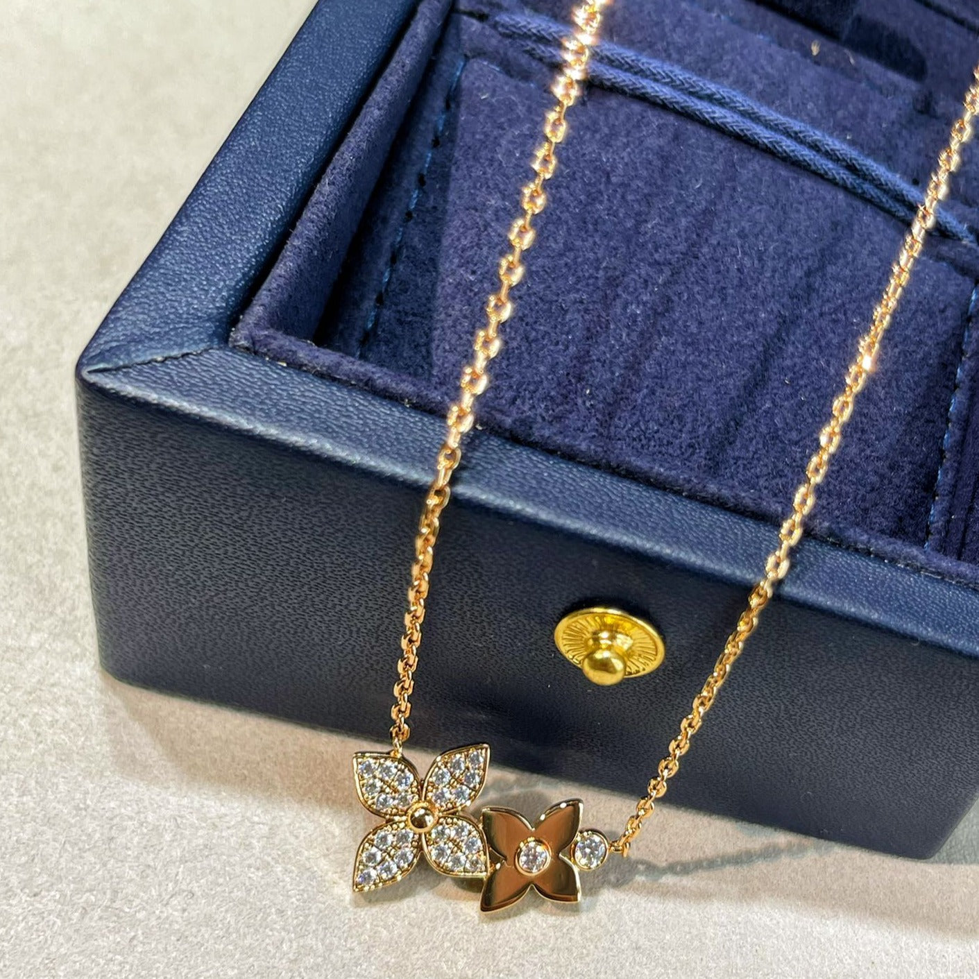 [Spark]STAR BLOSSOM NECKLACE PINK GOLD DIAMONDS