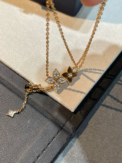 [Spark]STAR BLOSSOM NECKLACE PINK GOLD DIAMONDS
