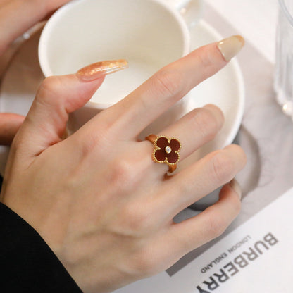 [Spark]CLOVER CARNELIAN RING Spark GOLD DIAMOND