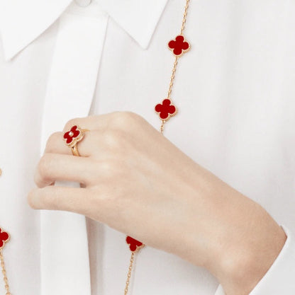 [Spark]CLOVER CARNELIAN RING Spark GOLD DIAMOND