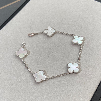 [Spark]CLOVER WHITE PEARL MOP 5 MOTIF BRACELET COLLECTION