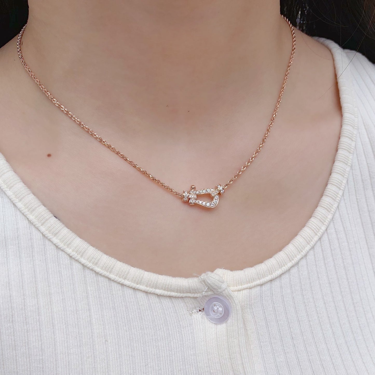 [Spark]FORCE 10 PINK GOLD DIAMOND NECKLACE