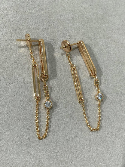 [Spark]CHAINE CHAOS DIAMOND DROP EARRINGS