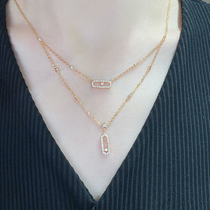 [Spark]MOVE 2 ROW DIAMOND NECKLACE