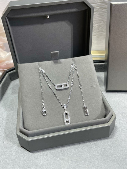 [Spark]MOVE 2 ROW DIAMOND NECKLACE