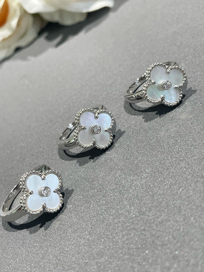 [Spark]CLOVER SILVER MOP DIAMOND RING