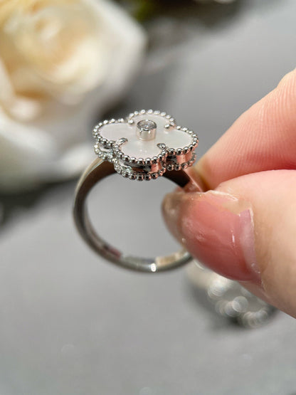 [Spark]CLOVER SILVER MOP DIAMOND RING