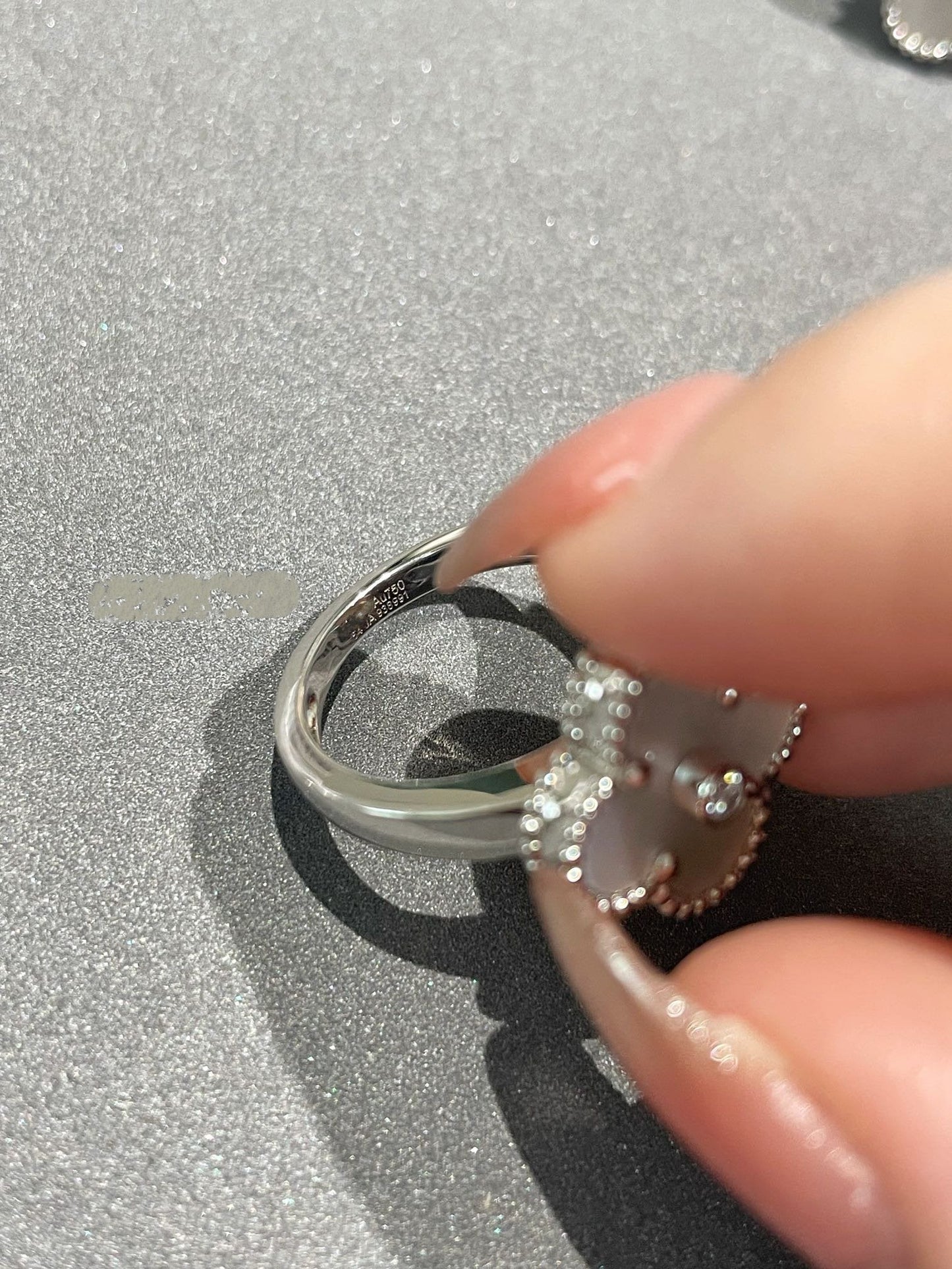 [Spark]CLOVER SILVER MOP DIAMOND RING
