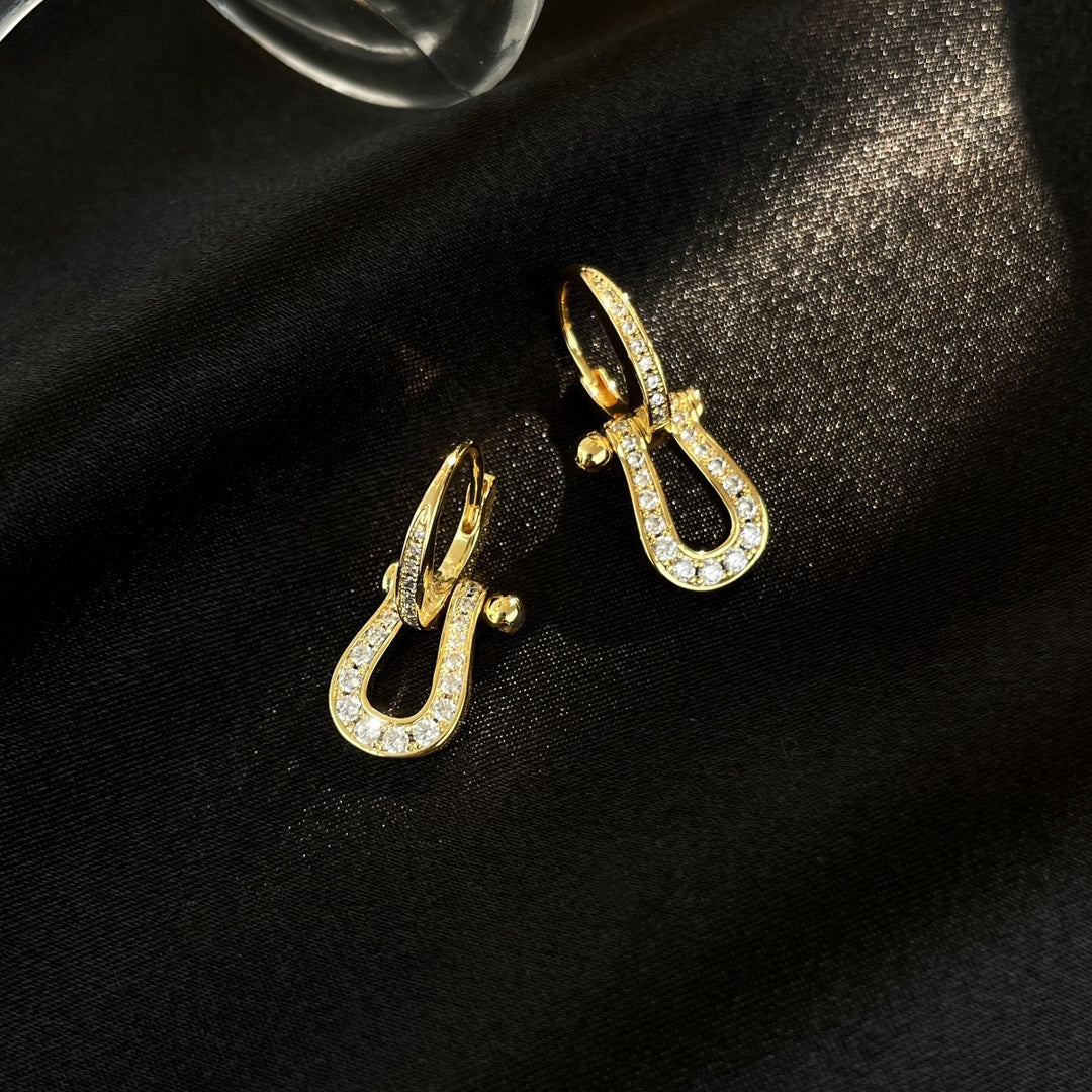 [Spark]FORCE 10 FULL DIAMOND DROP EARRINGS MEDIUM MODEL