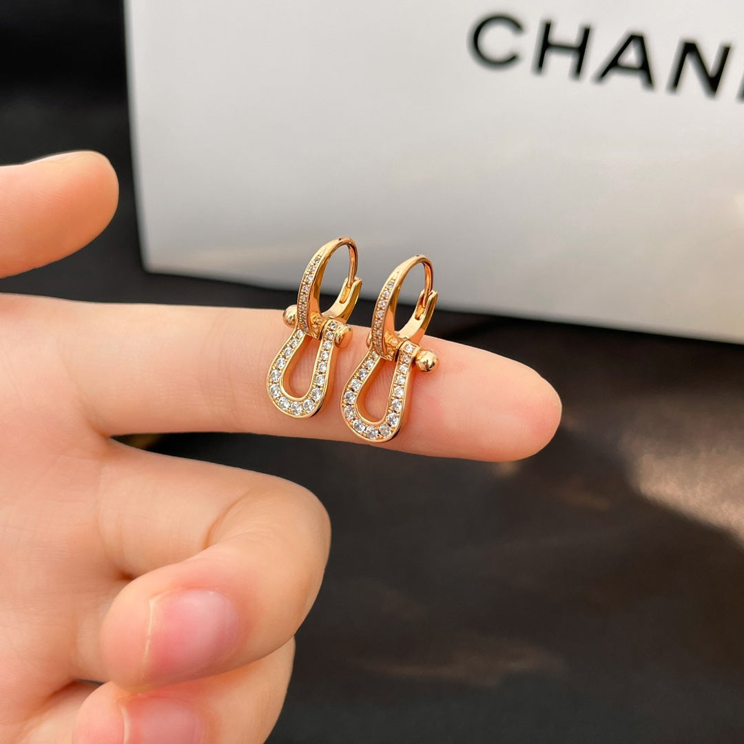 [Spark]FORCE 10 FULL DIAMOND DROP EARRINGS MEDIUM MODEL