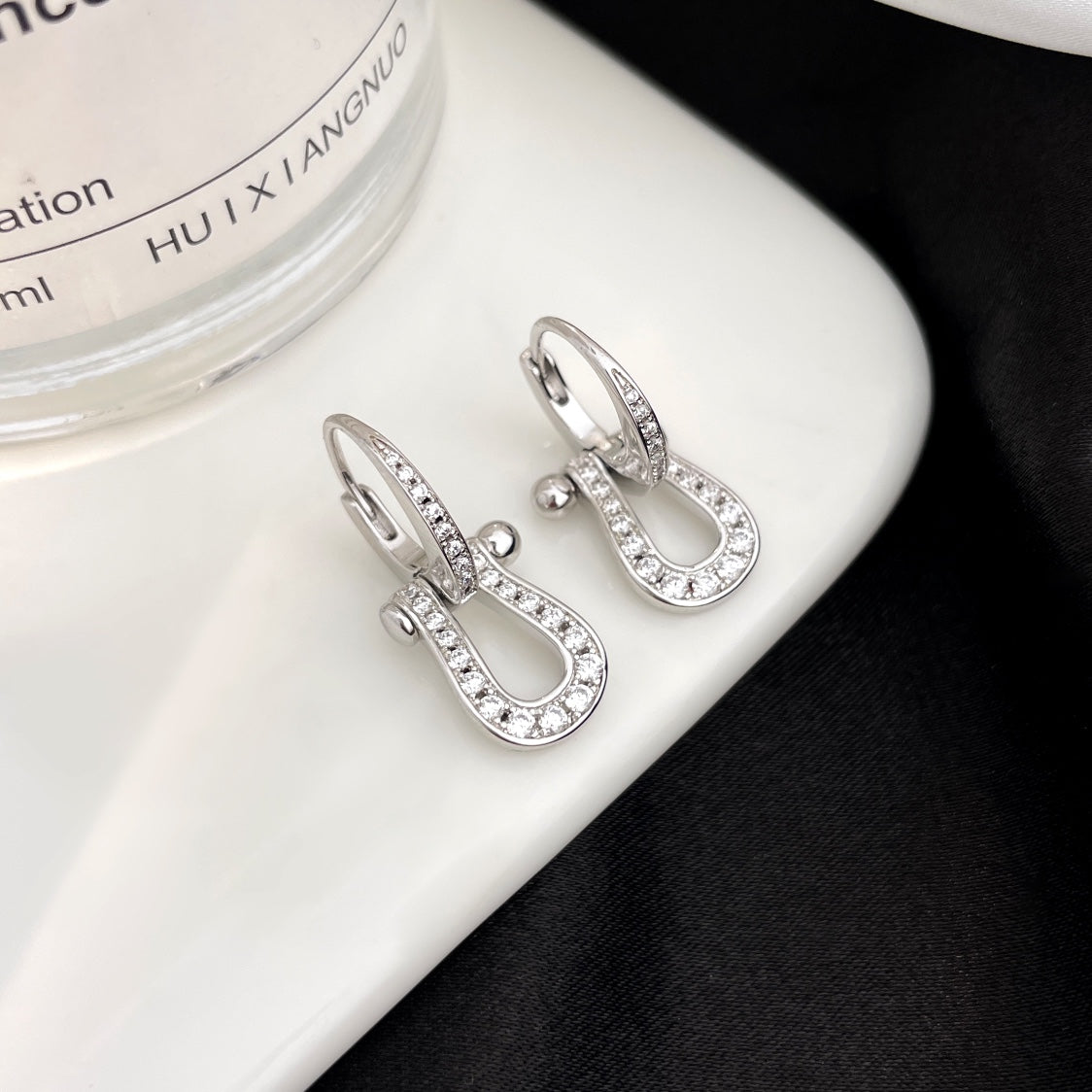 [Spark]FORCE 10 FULL DIAMOND DROP EARRINGS MEDIUM MODEL
