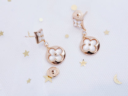 [Spark]STAR AND SUN PINK GOLD MOP DROP EARRINGS