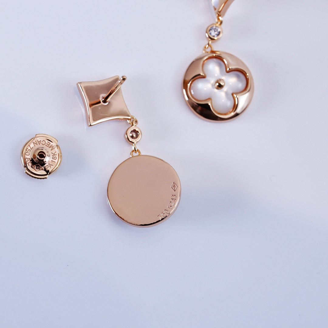 [Spark]STAR AND SUN PINK GOLD MOP DROP EARRINGS