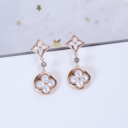 [Spark]STAR AND SUN PINK GOLD MOP DROP EARRINGS