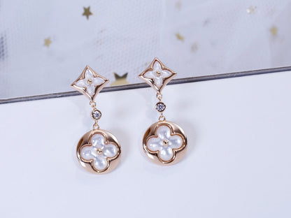 [Spark]STAR AND SUN PINK GOLD MOP DROP EARRINGS