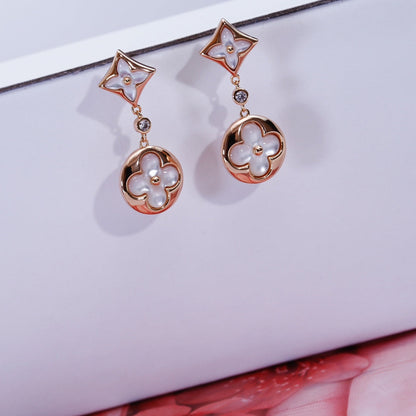 [Spark]STAR AND SUN PINK GOLD MOP DROP EARRINGS