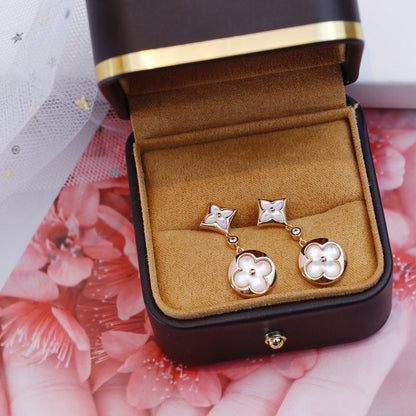 [Spark]STAR AND SUN PINK GOLD MOP DROP EARRINGS
