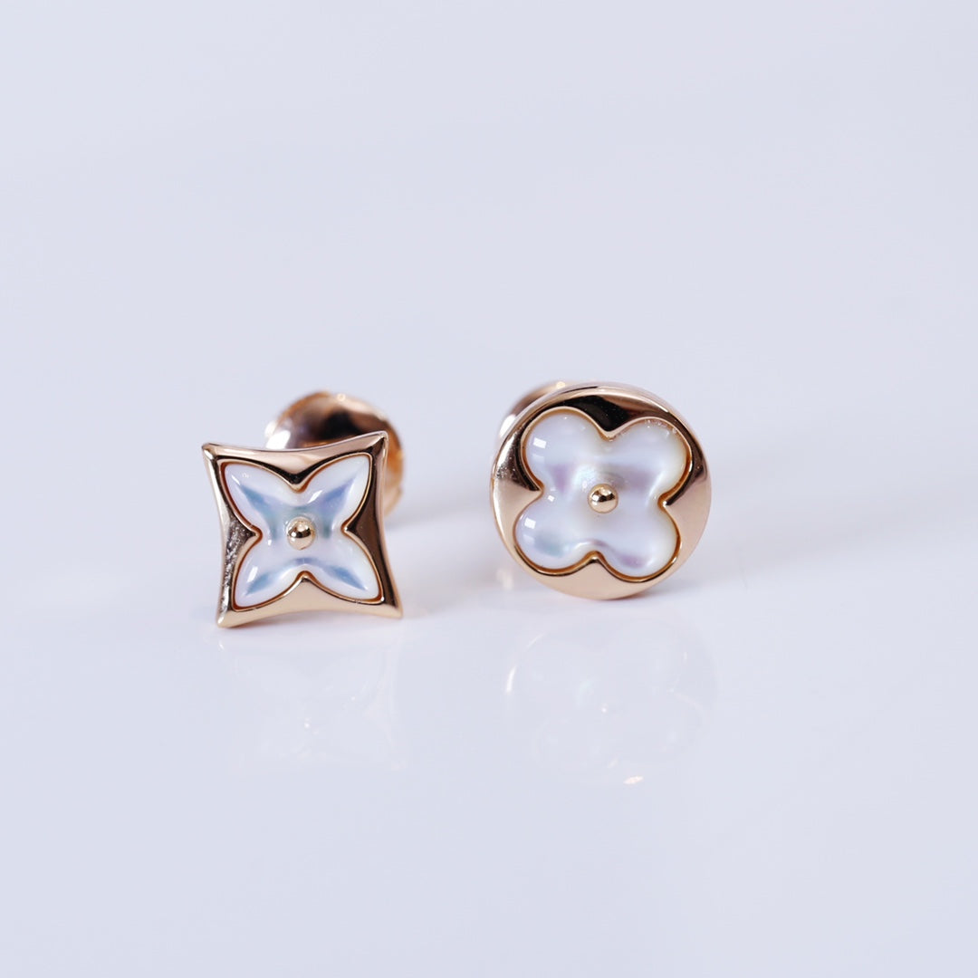 [Spark]STAR AND SUN PINK GOLD MOP STUD EARRINGS