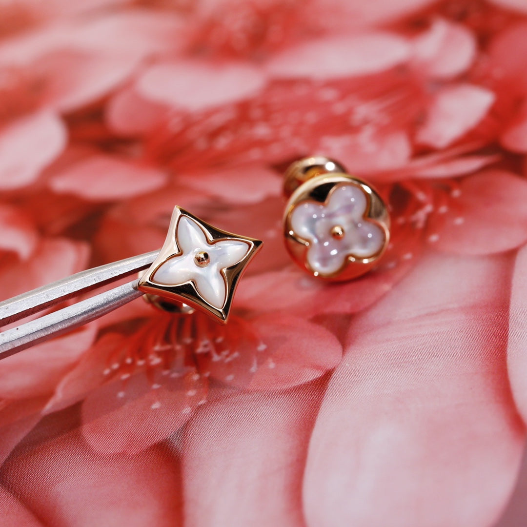 [Spark]STAR AND SUN PINK GOLD MOP STUD EARRINGS