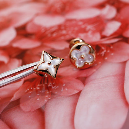 [Spark]STAR AND SUN PINK GOLD MOP STUD EARRINGS