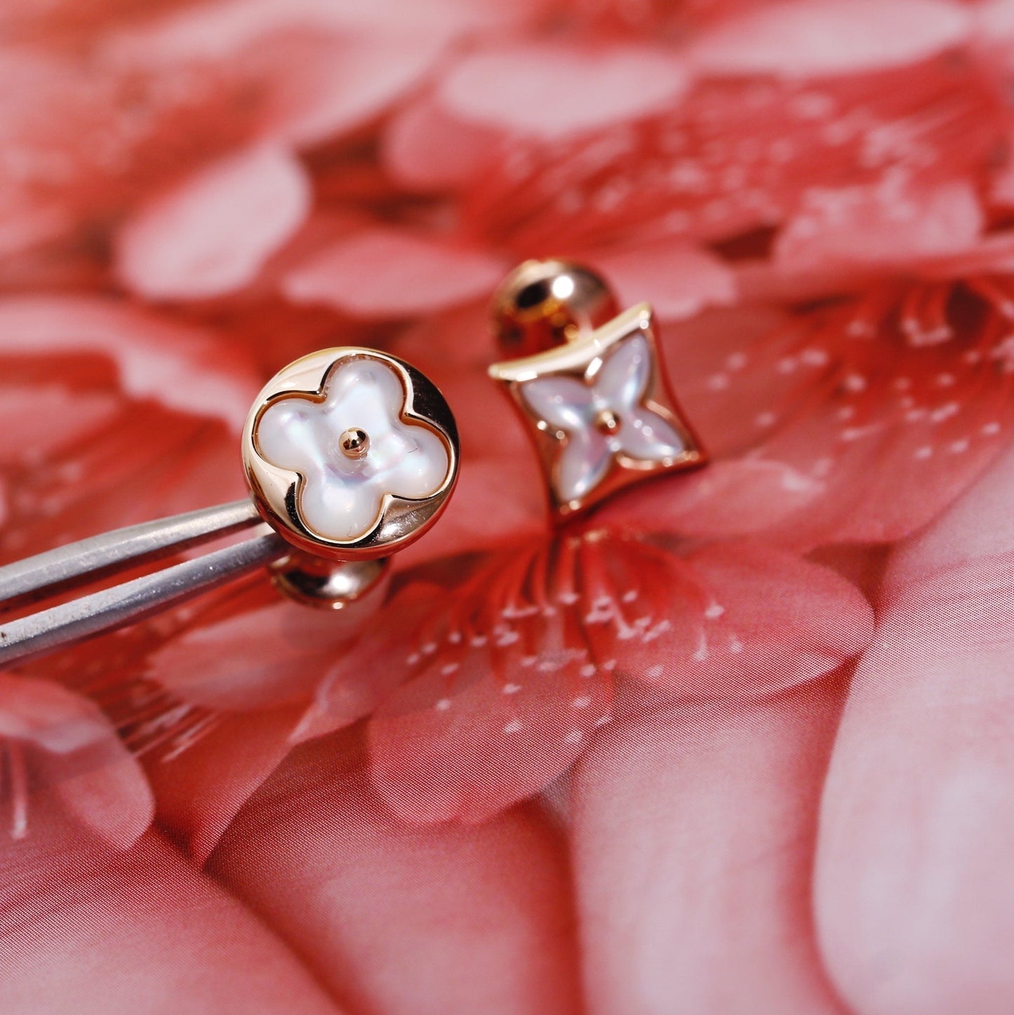 [Spark]STAR AND SUN PINK GOLD MOP STUD EARRINGS