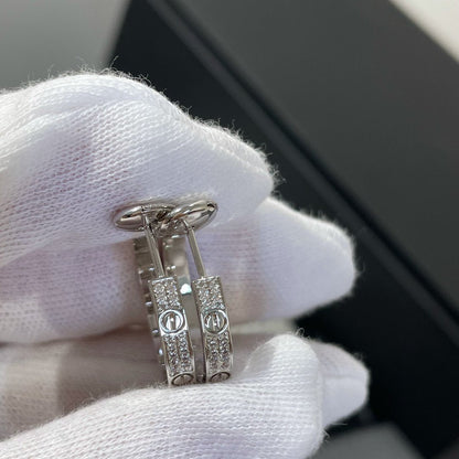 [Spark]LOVE DIAMOND SILVER HOOP EARRINGS