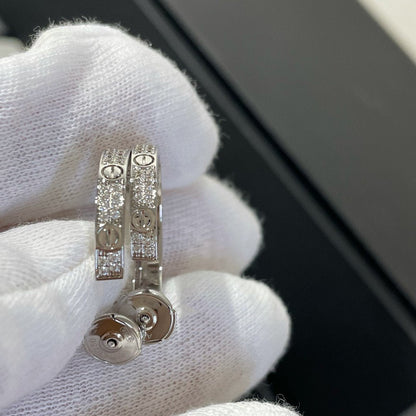 [Spark]LOVE DIAMOND SILVER HOOP EARRINGS