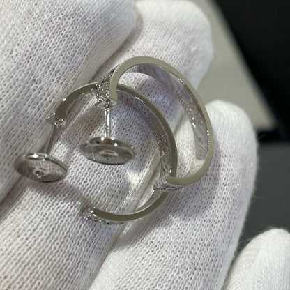[Spark]LOVE DIAMOND SILVER HOOP EARRINGS