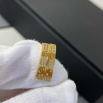 [Spark]LOVE DIAMOND GOLD HOOP EARRINGS