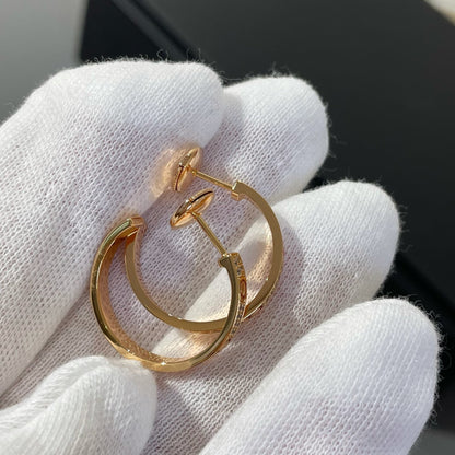 [Spark]LOVE DIAMOND PINK GOLD HOOP EARRINGS
