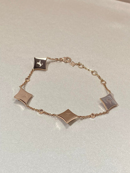 [Spark]STAR 4 MOTIF MOP DIAMOND PINK GOLD BRACELET
