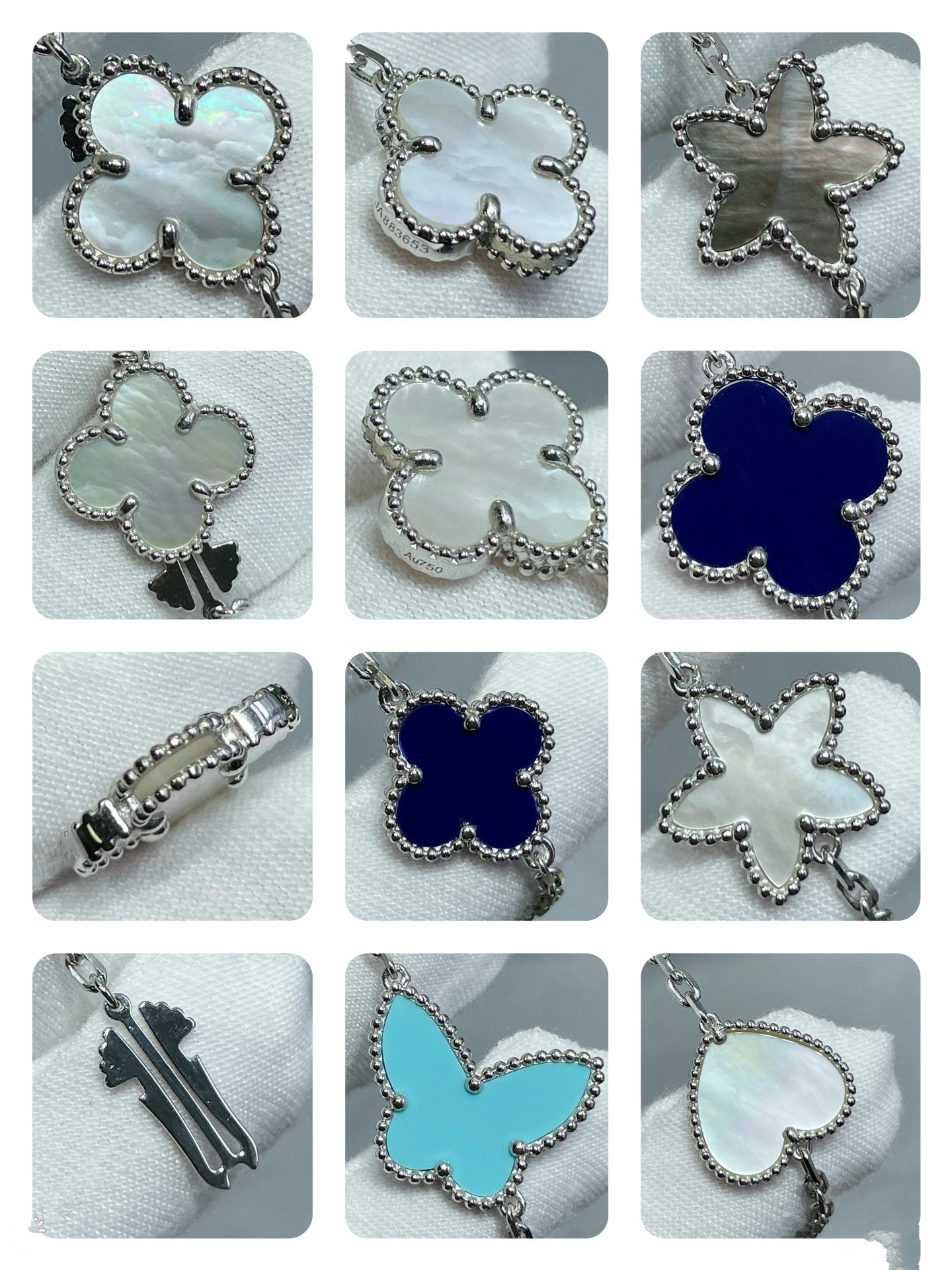 [Spark]LUCKY CLOVER SILVER 11 MOTIF NECKLACE