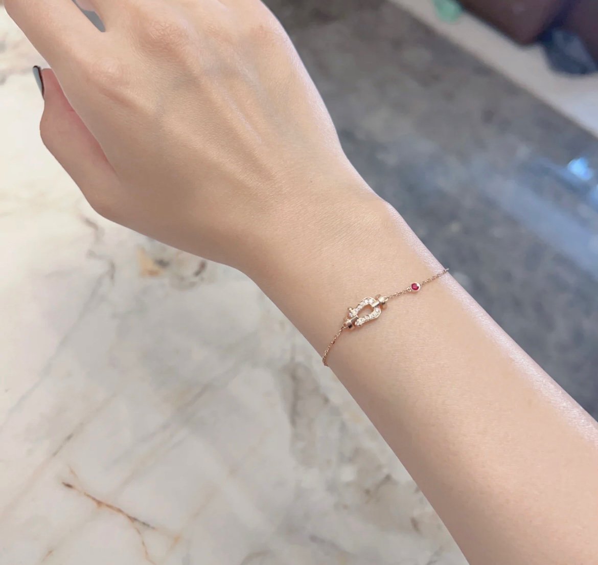 [Spark]FORCE 10 DIAMOND CHAIN LINK PINK GOLD BRACELET