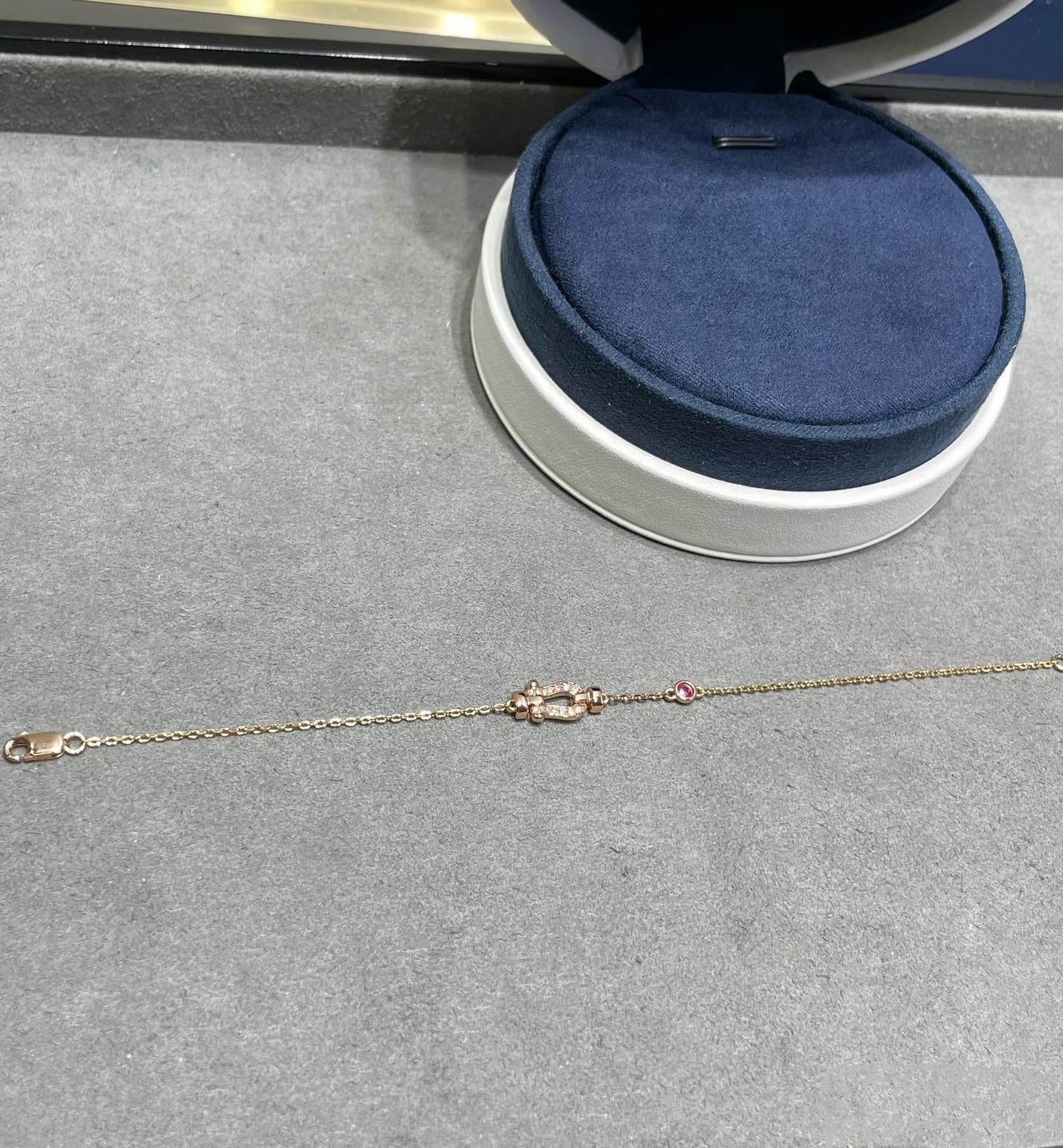 [Spark]FORCE 10 DIAMOND CHAIN LINK PINK GOLD BRACELET