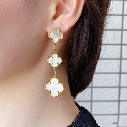 [Spark]CLOVER MOP 3 MOTIFS GOLD EARRINGS
