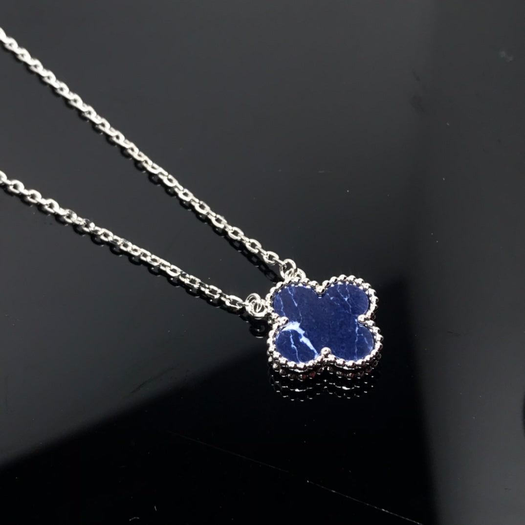 [Spark]CLOVER PIETERSITE SILVER LONG NECKLACE
